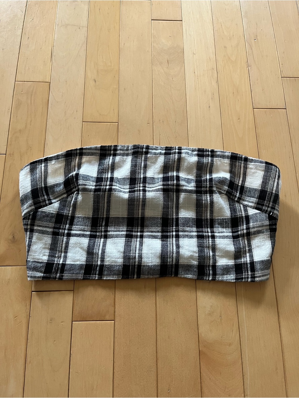 Free People Black and White Plaid Bandeau